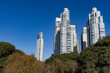 Modern Residential Skyscrapers and Green Trees in Puerto Madero of Buenos Aires Argentina