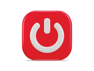 power off button icon on 3d rendering vector illustration