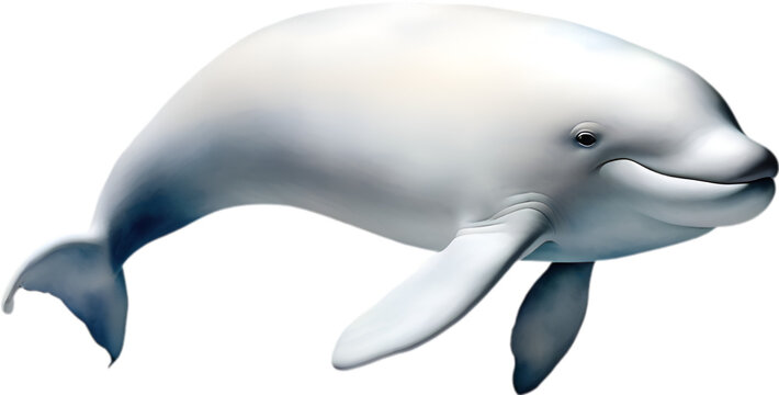 Beluga whale, Watercolor painting of Beluga whale