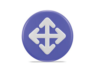 3d move icon with rounded button vector icon illustration