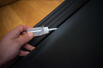 Oil for lubricating the treadmill cloth.Lubrication of sports equipment with your own...