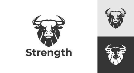 Fototapeta premium bull logo vector illustration, bull head logo template