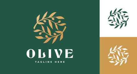olive oil logo vector illustration, olive branch logo template