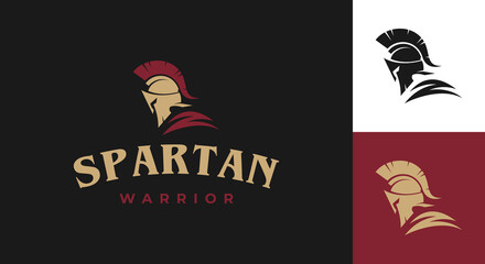 spartan logo vector illustration, army warrior logo template - obrazy, fototapety, plakaty