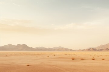 minimalists landscape ai photography, empty desert wasteland at golden hour - obrazy, fototapety, plakaty