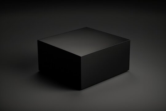 black box made of solid carbon, modern minimal design podium mock-up
