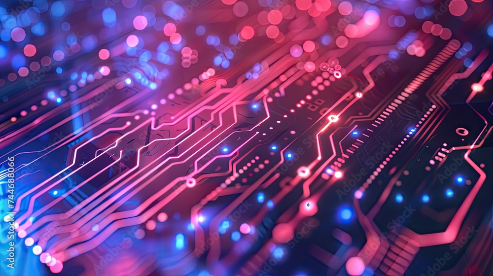 Aufkleber futuristic digital electric tech circuit board pattern background. background high tech. concept tec