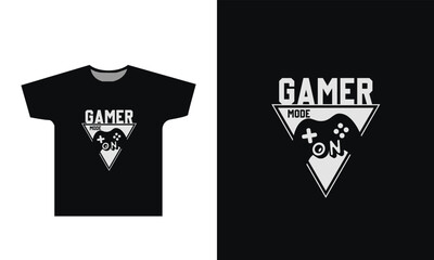 Gamer Mode On T-Shirt Design Graphic
