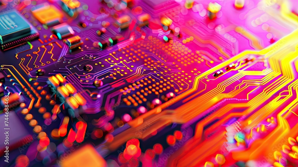 Poster futuristic digital electric tech circuit board pattern background. background high tech. concept tec