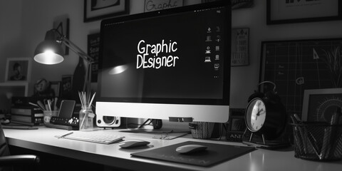  Graphic Designer’s Workspace: Desk, Computer, Creative Tools, and Accessories