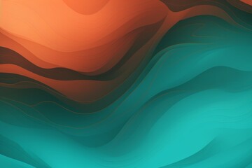 Worn Turquoise to Cocoa Brown abstract fluid gradient design, curved wave in motion background for banner, wallpaper, poster, template, flier and cover