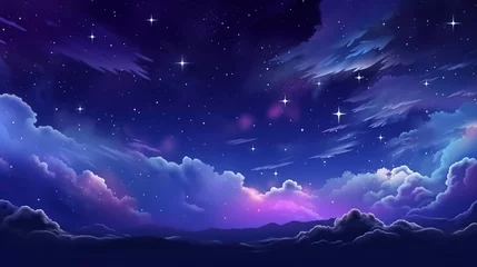 Foto op Plexiglas outer space night sky with clouds and stars abstract background, beautiful Night Sky Image © vanzerim