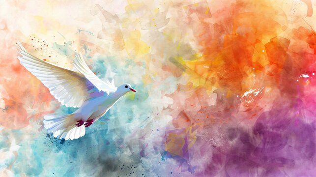 Guerre, paix et libert&eacute;, aquarelle, arri&egrave;re plan conceptuel, ia g&eacute;n&eacute;rative