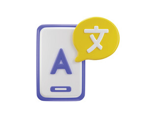 Obraz premium phone with Language translator symbol of user communication language icon 3d rendering vector illustration