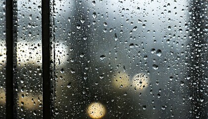 雨の日の水滴がついた窓_04