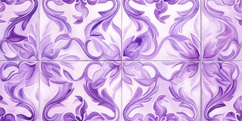 Abstract lilac colored traditional motif tiles wallpaper floor texture background banner