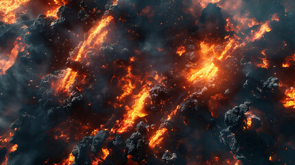 Fototapeta na wymiar A seamless lava texture background, resembling a celestial explosion, a captivating visual representation of fiery energy. 
