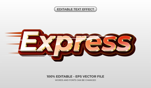Express text effect. 3d speed font mockup. Editable flash sale graphic styles for sales headlines