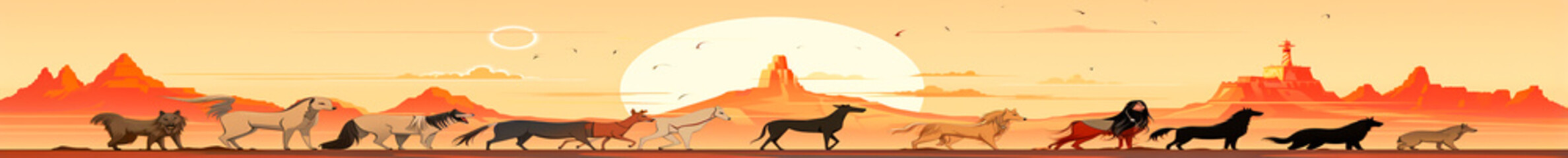 Capture the beauty and serenity of Indian landscapes with horses and dogs. Ideal for animal lovers...