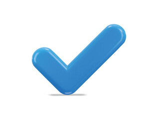 checkmark icon 3d rendering verified vector icon illustration