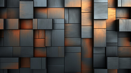 Metal steel plane stripe block brick abstract geometric shapes. Background texture pattern. Graphic Art, generative AI