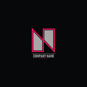 Letter n logo design template. N logo