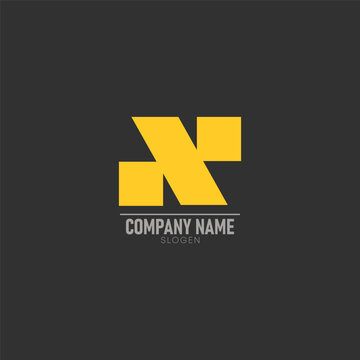 Abstract Letter n logo in black background 