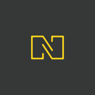 Abstract monogram letter n logo design 