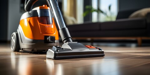 Harness the Cleaning Power of a Vacuum Cleaner on Carpets. Concept Spot Cleaning, Carpet Maintenance, Removing Pet Hair, Freshening Carpets, Vacuuming Techniques