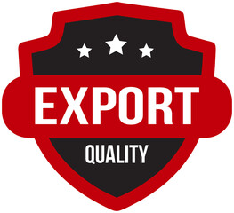 Red and black export quality label stamp badge banner