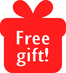 Red free gift box with text