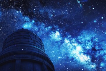 a space observatory under the starlit sky dome open telescope peering into the cosmos symbol of human curiosity