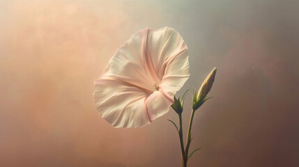 Morning Glory blossom bathed in the soft hues of the first light.