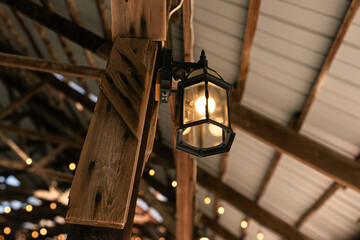 An old lamp in a stable
