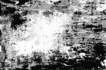 Black and white Grunge texture. Black and white Grunge abstract background. Abstract background. Monochrome texture. Brushstrokes. Modern art. EPS 10.