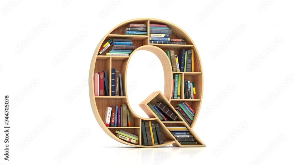 Poster FAQ Frequently asked questions concept. Bookshelf with book in form of letters FAQ isolated