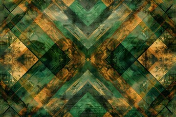Illustration background paper texture geometrical, abstract colorful design pattern grunge vintage, retro with green and brown tones