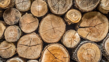 wooden natural sawn logs as background
