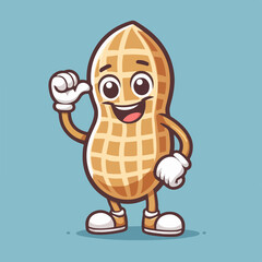 cartoon peanut mascot cute character
