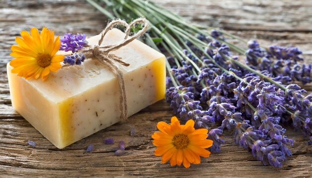 natural lavender and calendula soap