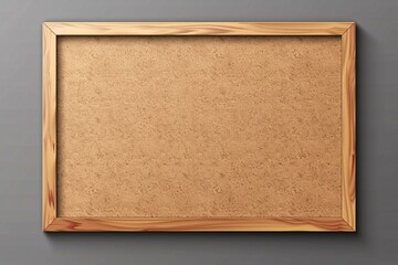 Fototapeta premium Realistic 3D corkboard with wooden frame, isolated on transparent background, ideal for school or office use.