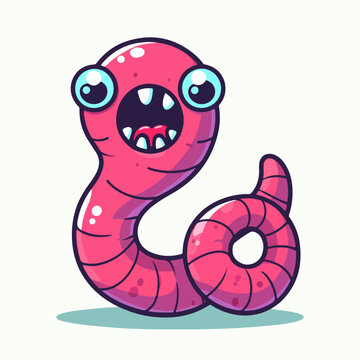 earth worm monster character clip art
