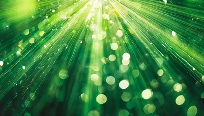 Poster green ray bokeh glitter defocused lights abstract background © Nayeli