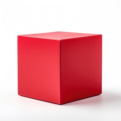 Vibrant Red Box Isolated on White Background for Versatile Use