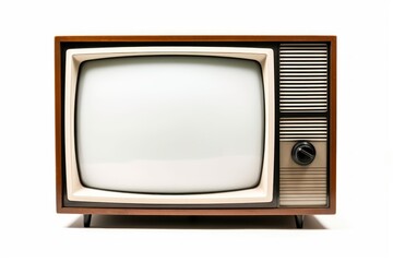Vintage TV Classic Retro Television on White Background