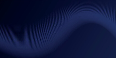 Abstract glowing geometric oval lines on dark blue background. Motion curve lines. Modern futuristic shiny blue lines design.