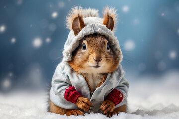squirrels wear warm clothes