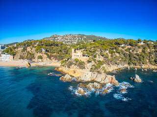 Coastal Marvels: Aerial Views of Lloret de Mar's Playas and Beyond castell
 