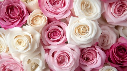 Elegant Bouquet of Pink and White Roses