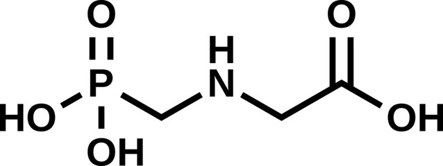 Glyphosate structural formula, vector illustration